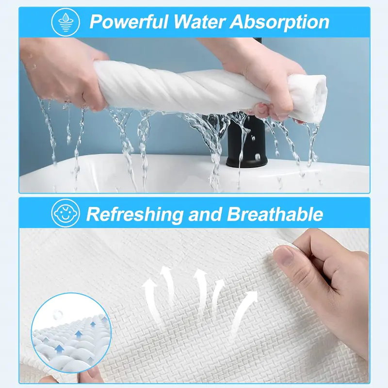 Towel demonstrating powerful absorption, breathable fabric.