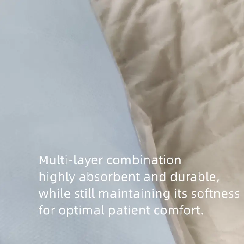 Absorbent hospital bed pads for patient comfort.