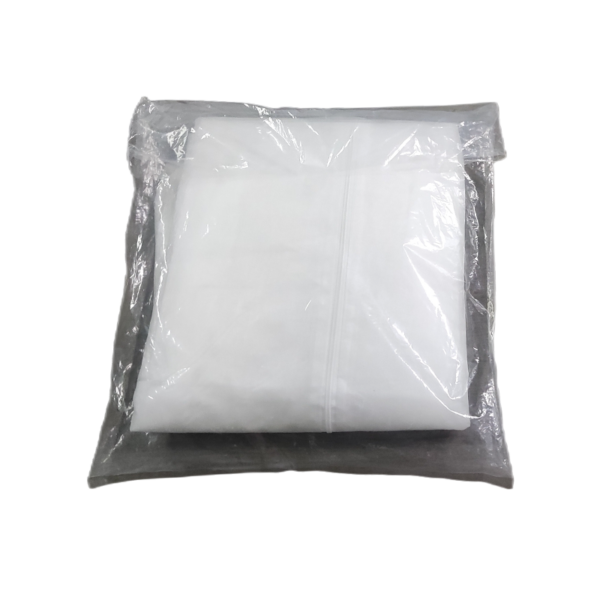 White bedding set in plastic packaging