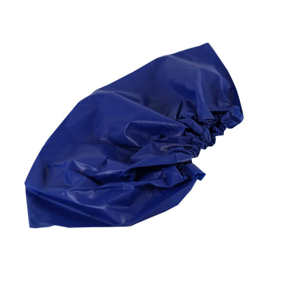 Blue waterproof fabric with elastic edge