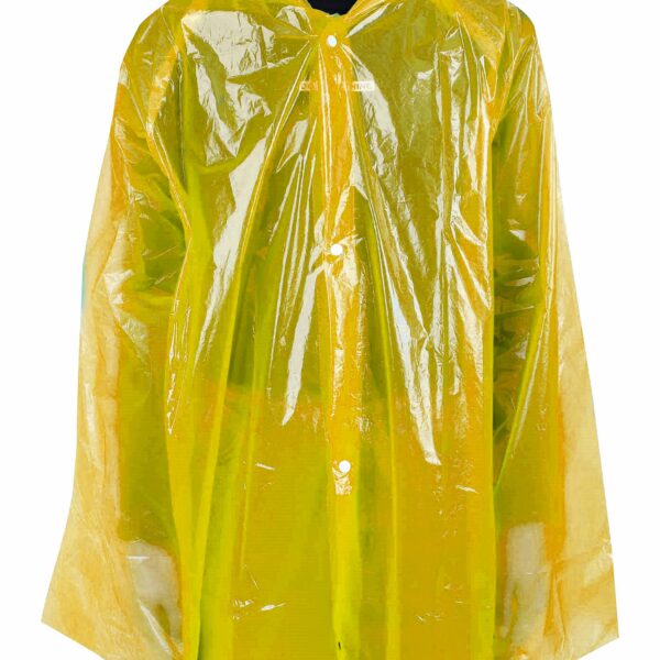 Yellow rain poncho with hood