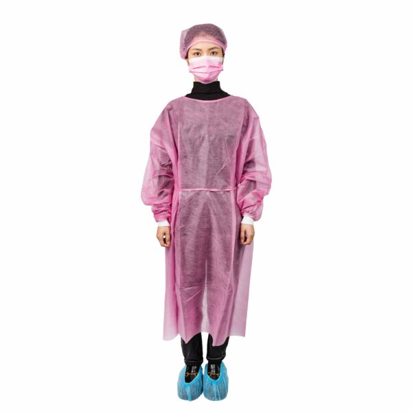 isolation gown pink