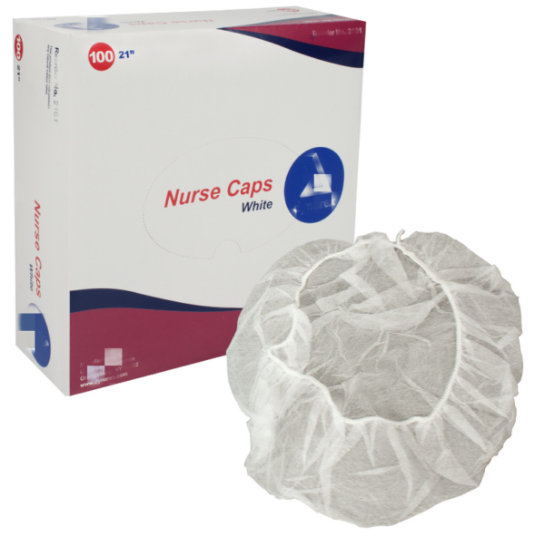 Box of white nurse caps