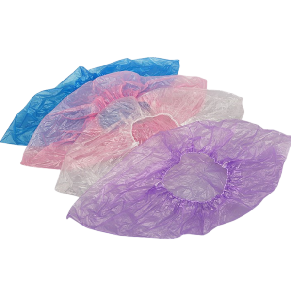 Colorful disposable plastic hair caps