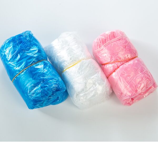 Colorful plastic bags rolled up