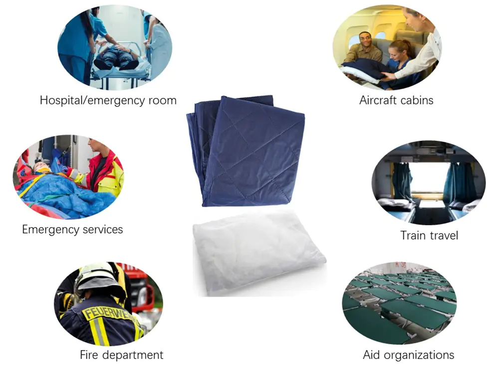 Blankets used in emergency and travel situations.