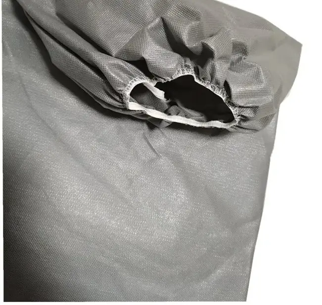 Gray dust collection filter bag close-up