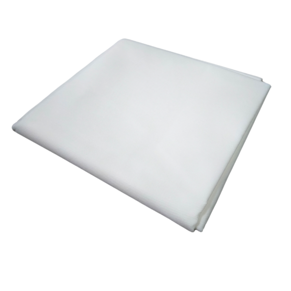 Folded white waterproof fabric square