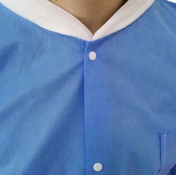 Close-up of blue button-up shirt