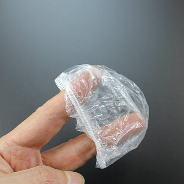 Small finger-sized plastic coin bag