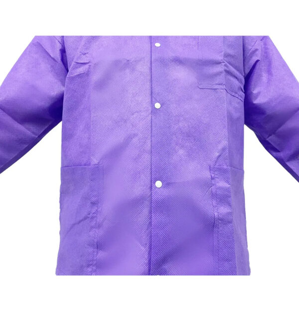 Purple lab coat with pockets and buttons