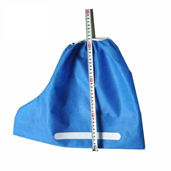 Blue fabric bag with measuring tape