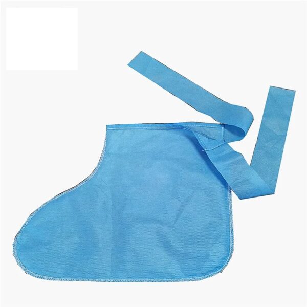 Blue disposable apron on white background