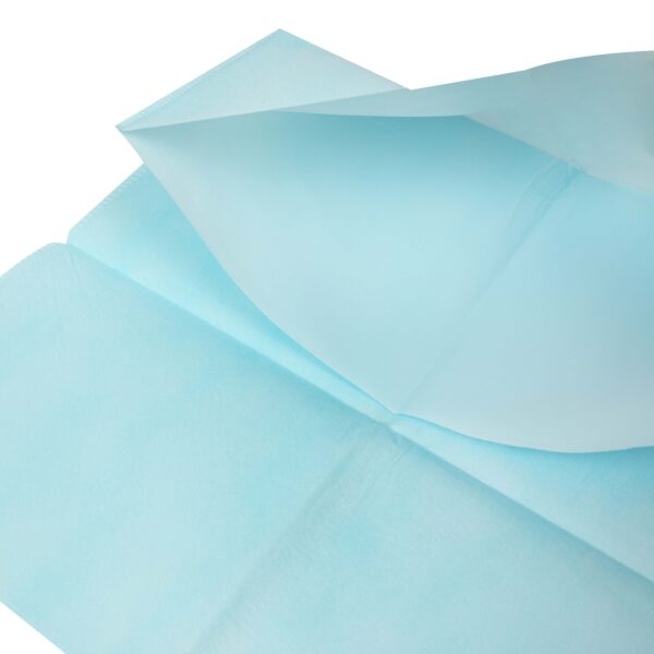 Blue disposable medical bed sheet