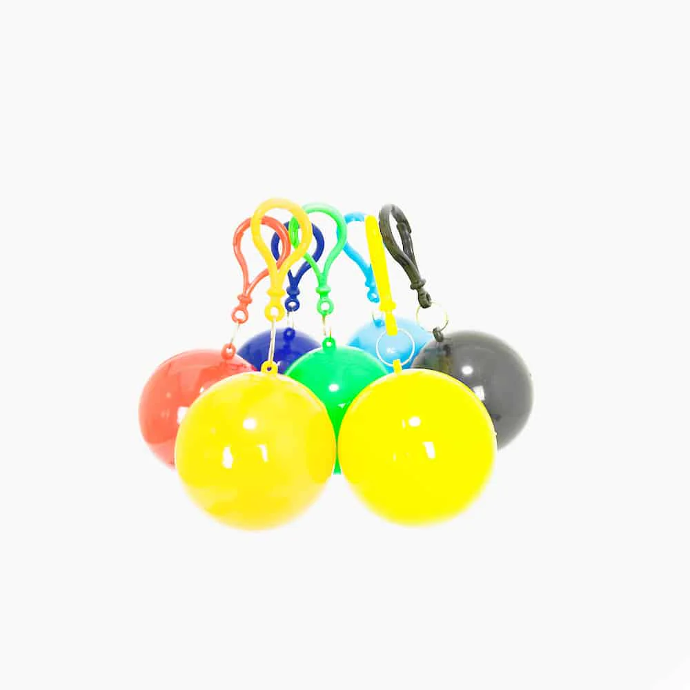 Colorful balls with loops on white background.