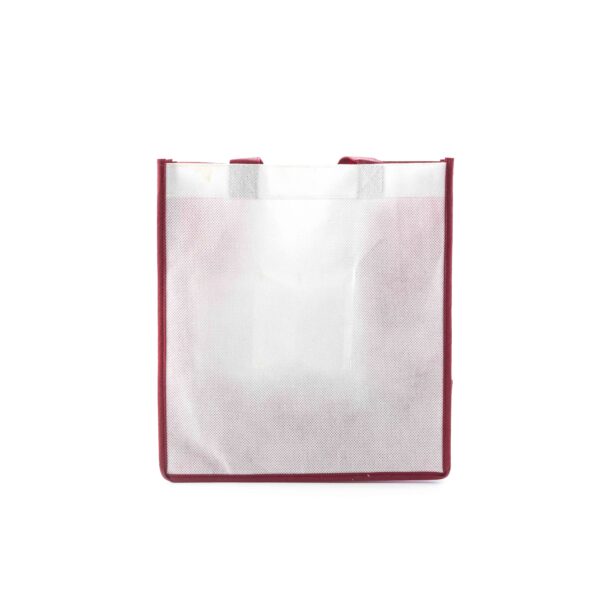 Reusable white and red shopping bag