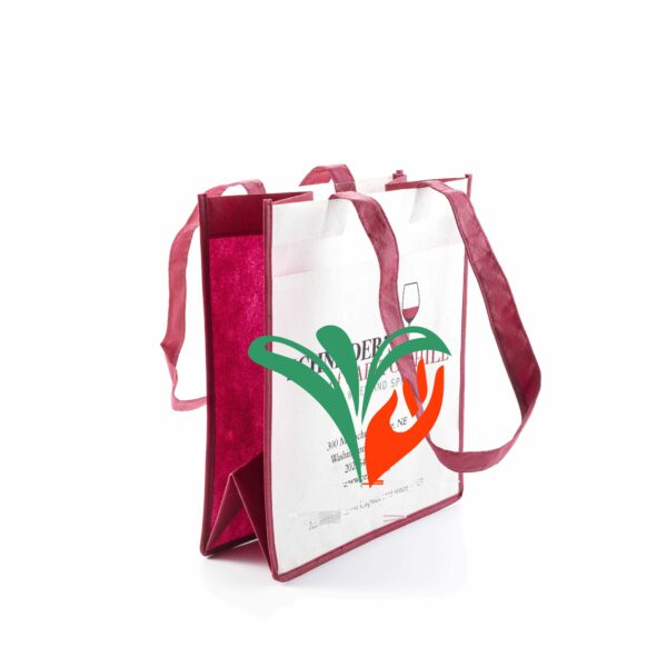 Red and white reusable shopping bag