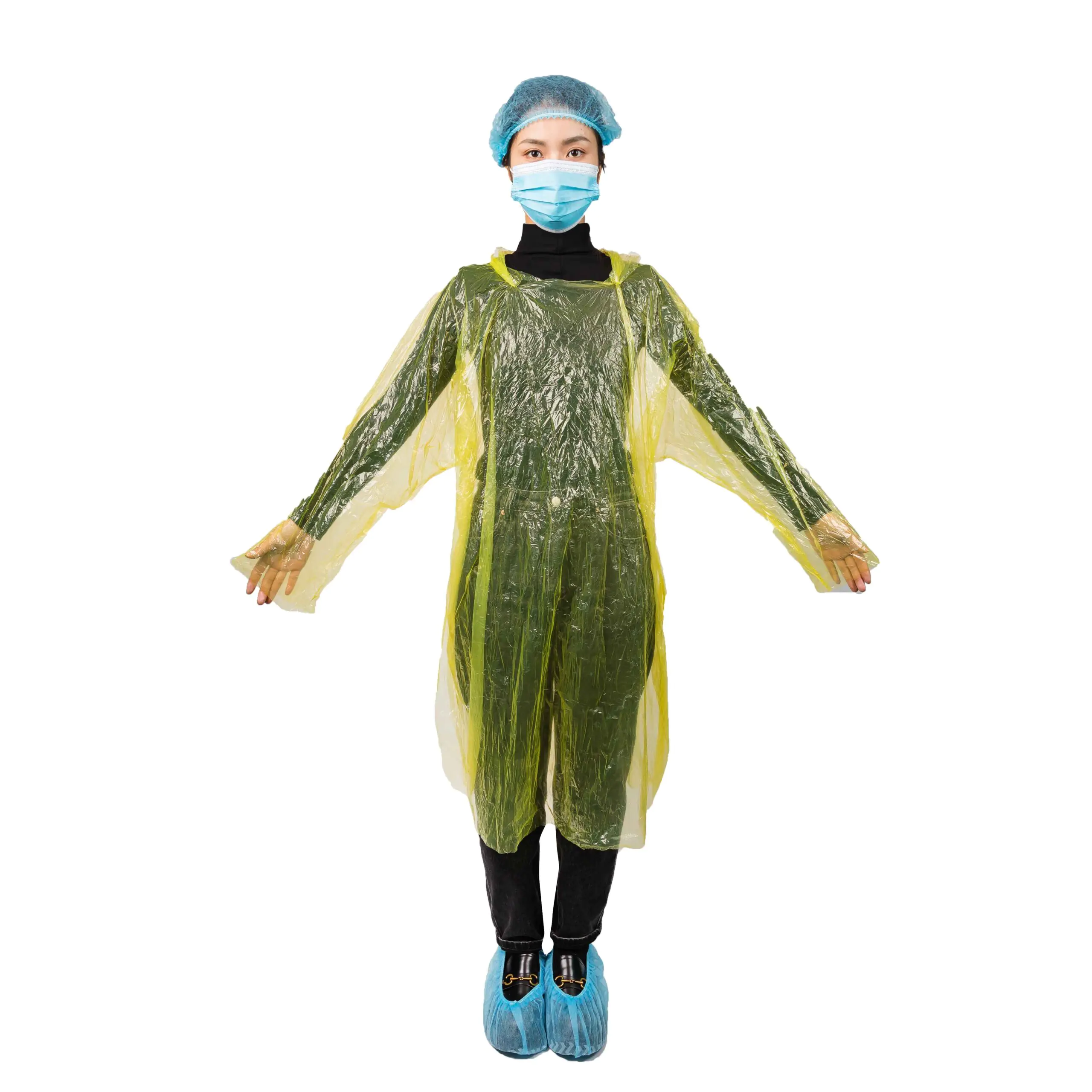 Person wearing protective gear and face mask.