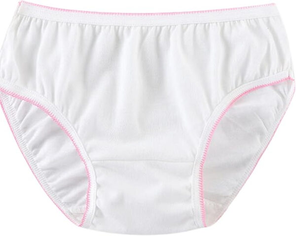 White women's underwear with pink trim