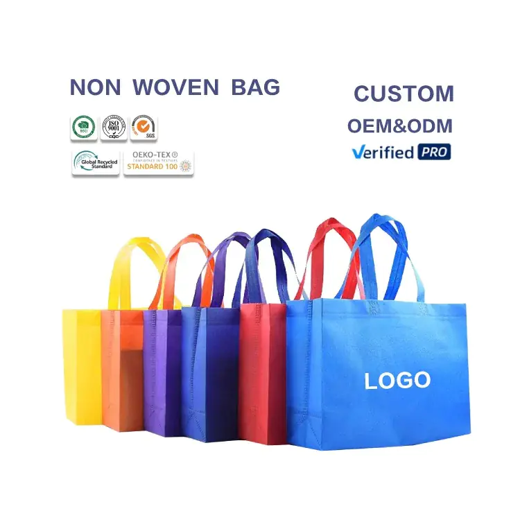 Colorful non-woven custom bags with logo