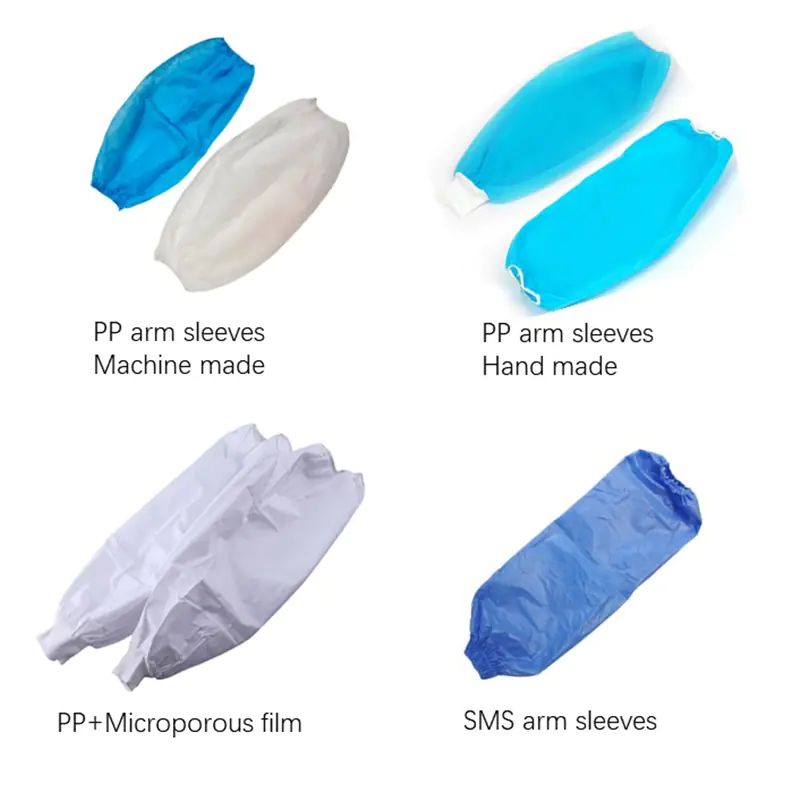 Various types of protective arm sleeves displayed.