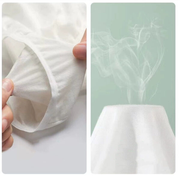 Breathable white fabric with steam illustration