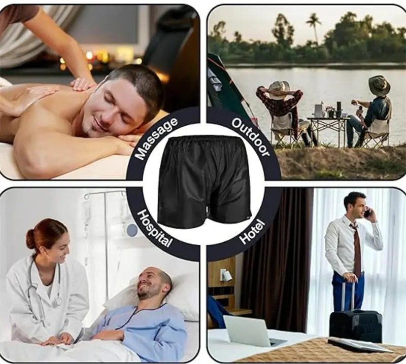 Versatile black shorts for massage, outdoor, hospital, hotel