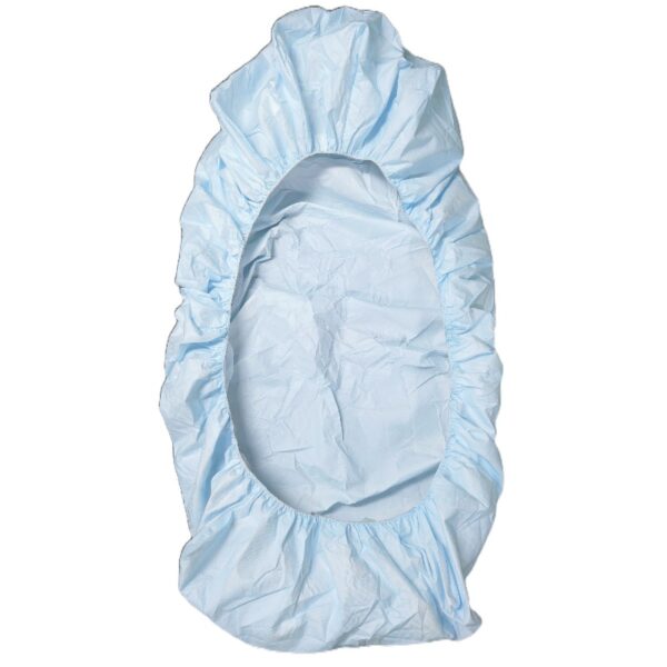 Light blue disposable elastic shower cap