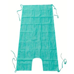 Teal waterproof bath aid with ties.