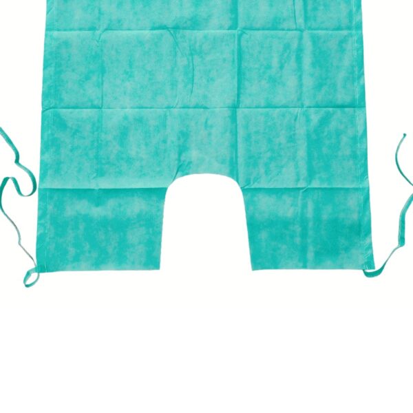 Blue surgical drape with ties and opening
