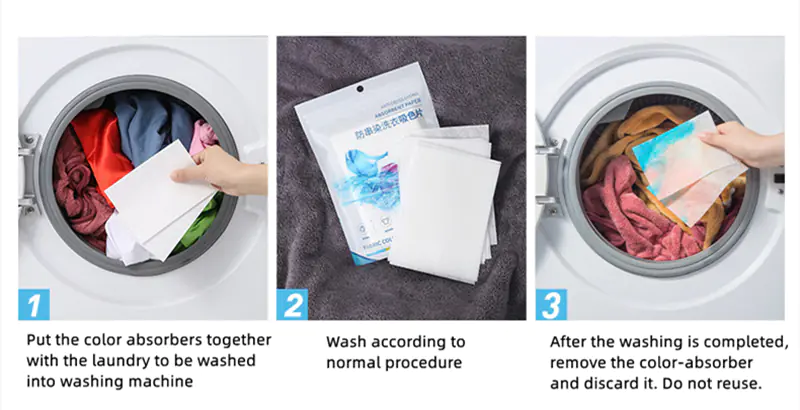 Color absorbers used in washing machine tutorial.
