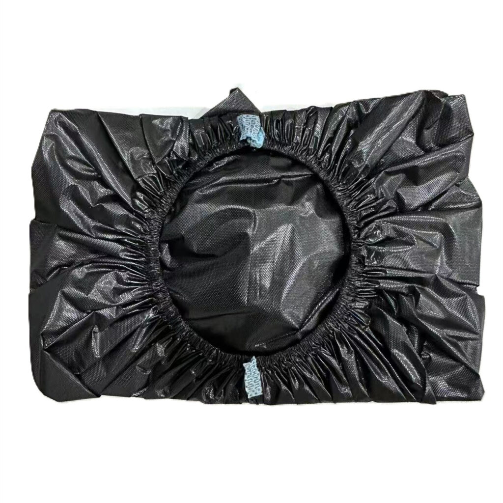 Black disposable car tire cover