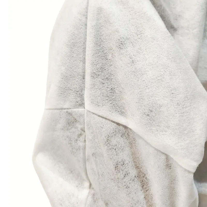 Close-up of textured white fabric folds